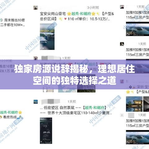独家房源说辞揭秘，理想居住空间的独特选择之道