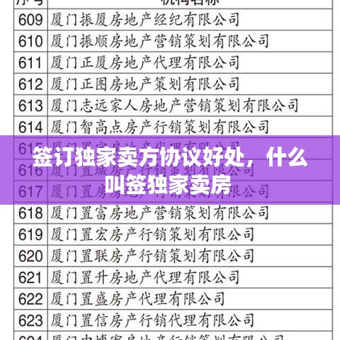 签订独家卖方协议好处，什么叫签独家卖房