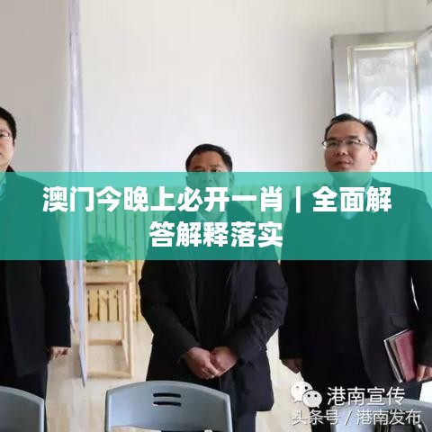 澳门今晚上必开一肖｜全面解答解释落实