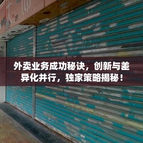 外卖业务成功秘诀，创新与差异化并行，独家策略揭秘！