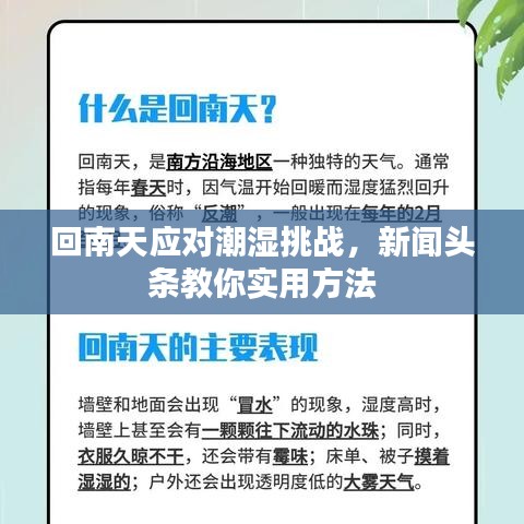 回南天应对潮湿挑战，新闻头条教你实用方法