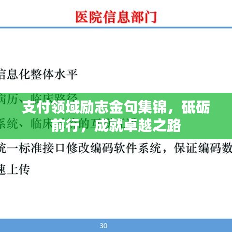 支付领域励志金句集锦，砥砺前行，成就卓越之路