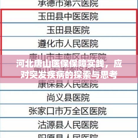 河北唐山医保保障实践，应对突发疾病的探索与思考
