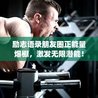 励志语录朋友圈正能量爆棚，激发无限潜能！