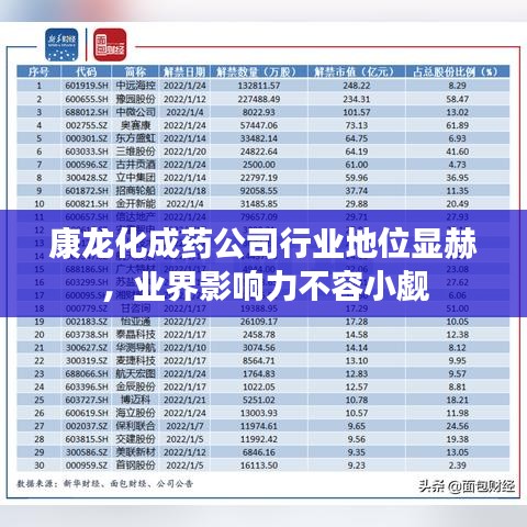 康龙化成药公司行业地位显赫，业界影响力不容小觑