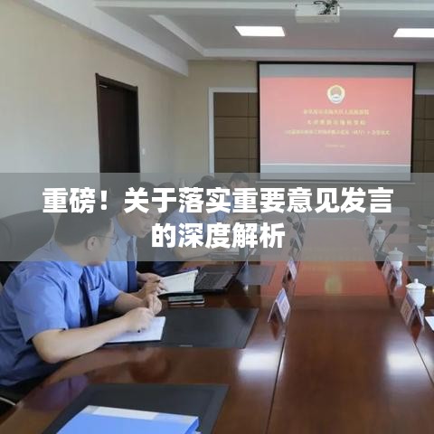 重磅！关于落实重要意见发言的深度解析