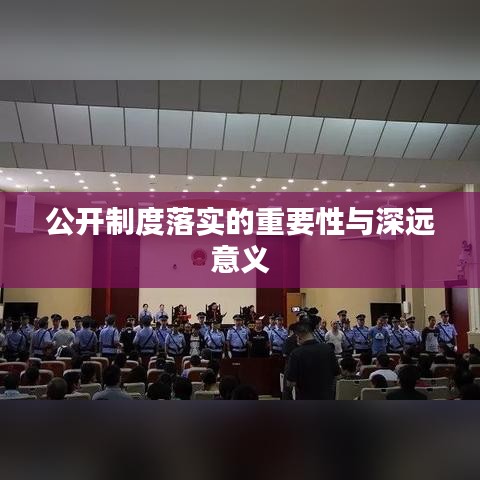 公开制度落实的重要性与深远意义